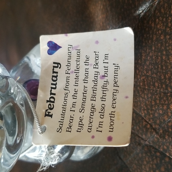 Vintage Fenton Art Glass Teddy Bear Figurine Crystal February Birthday Stone - Picture 5 of 11